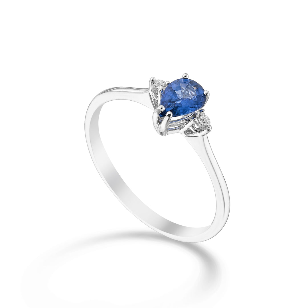 Nihama an 9k sapphire drop 6x4 and side diamonds NA5217R4ZFD