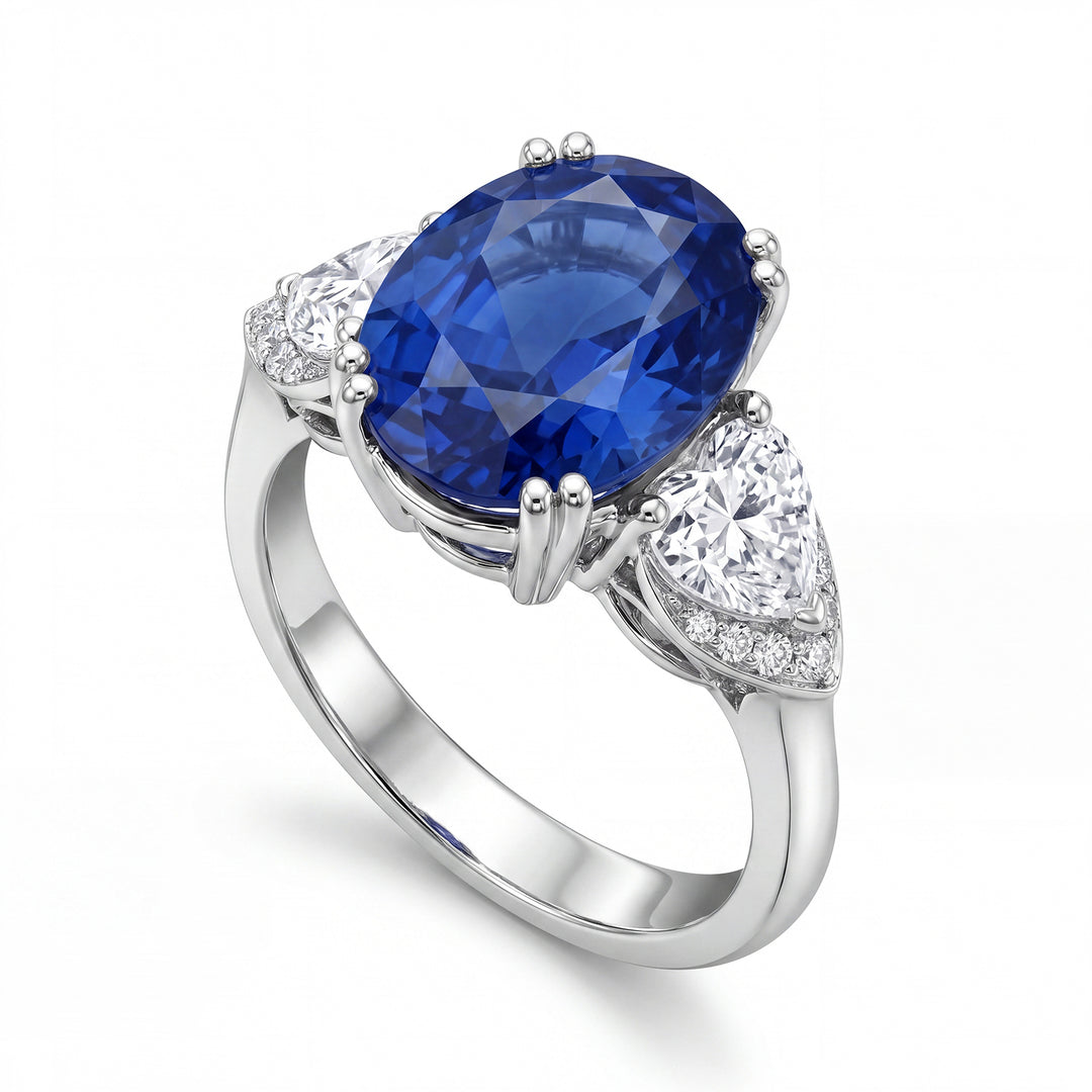 World Diamond Group ring saffier zijkant harten en diamanten ACL115DIZB-22017110043