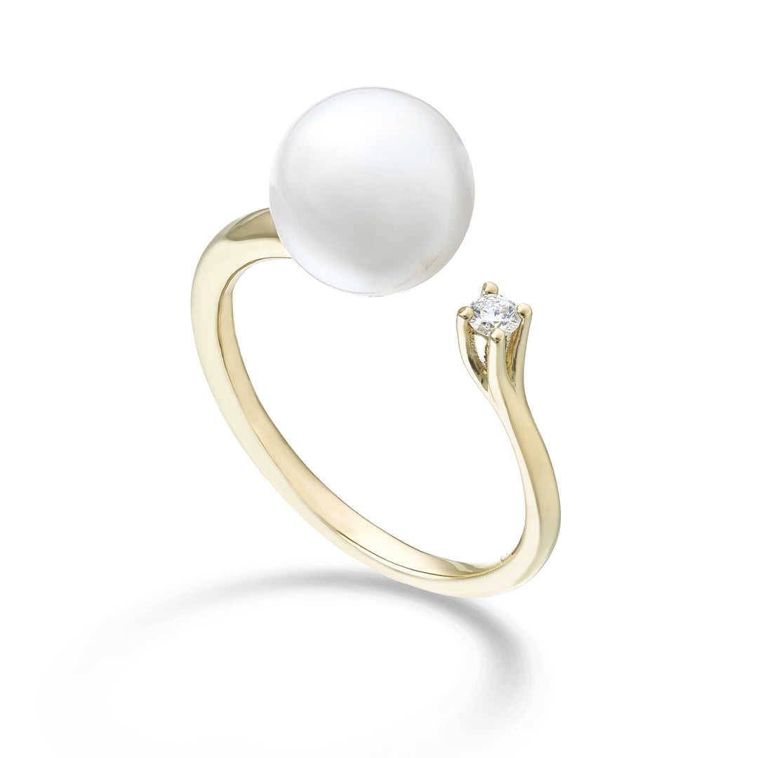 Nihama 18k ak 9/9.5 ct.0.05 keltakulta NA0846O1ABBI090