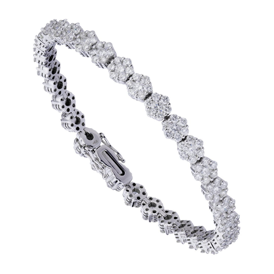 Bratara cu flori mici Golay din aur alb si diamante albe BRDMC079-21022110007
