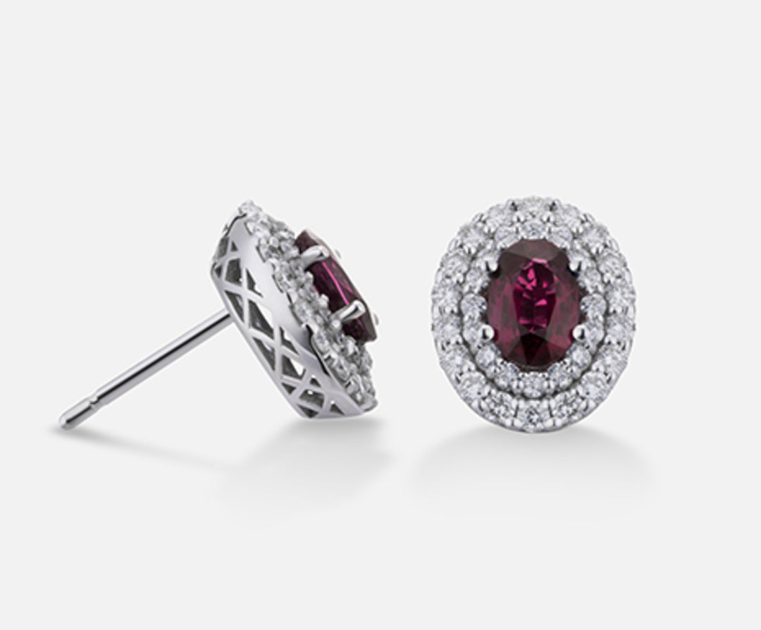 Mikiko ή 18k ρουμπίνι n. οβάλ 6x4 ct.0.80 dia ct.0.66 MO5040O4RBN080