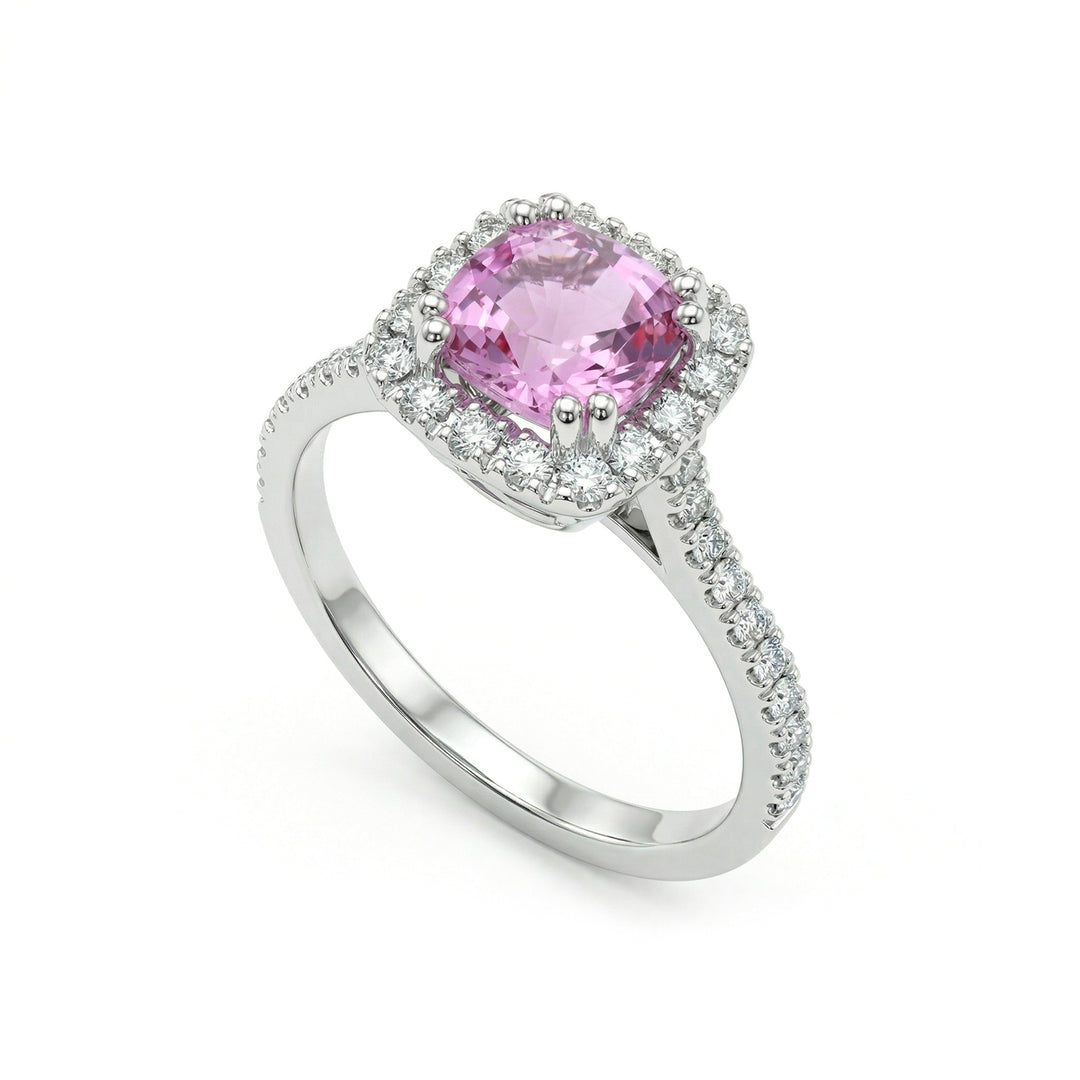 World Diamond Group kuddslipad kunzitring 6x6 och forts. diamanter ACLC076DIKZ2-21260110004