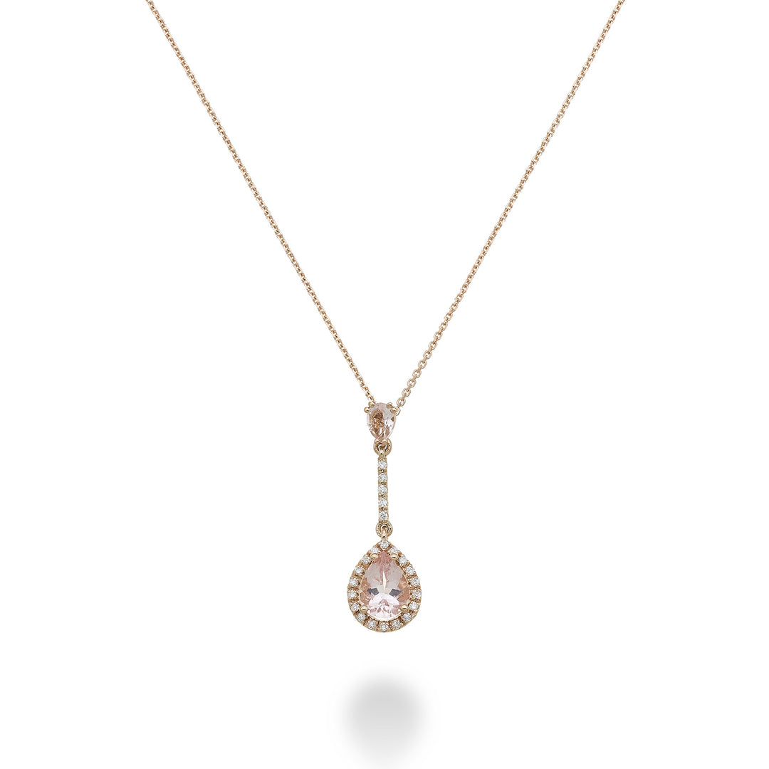 Golay morganite halskæde drop contour and bar dia PCLC199DMOP57-23065110062