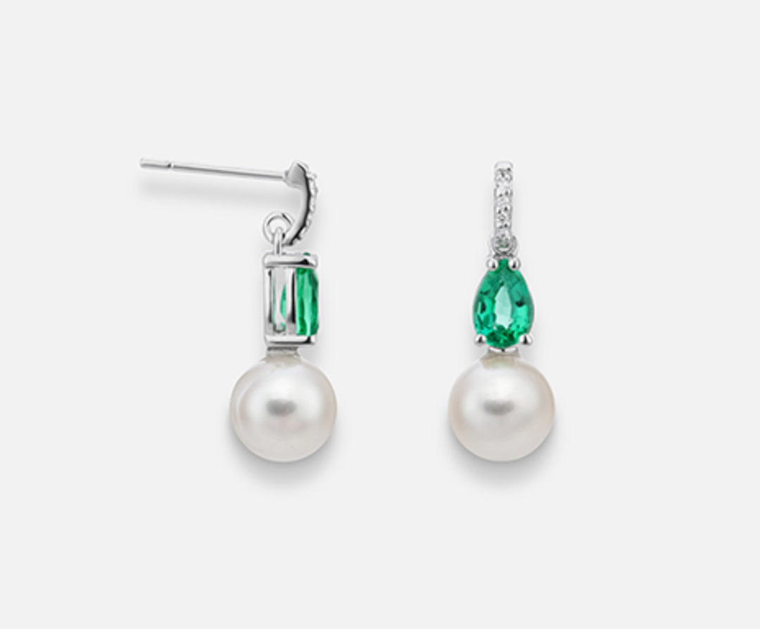 Nihama ou 18k fw 7.5/8 esmeralda drop6x4 ct.0,74 dia ct.0,03 NO1528O4FABI075