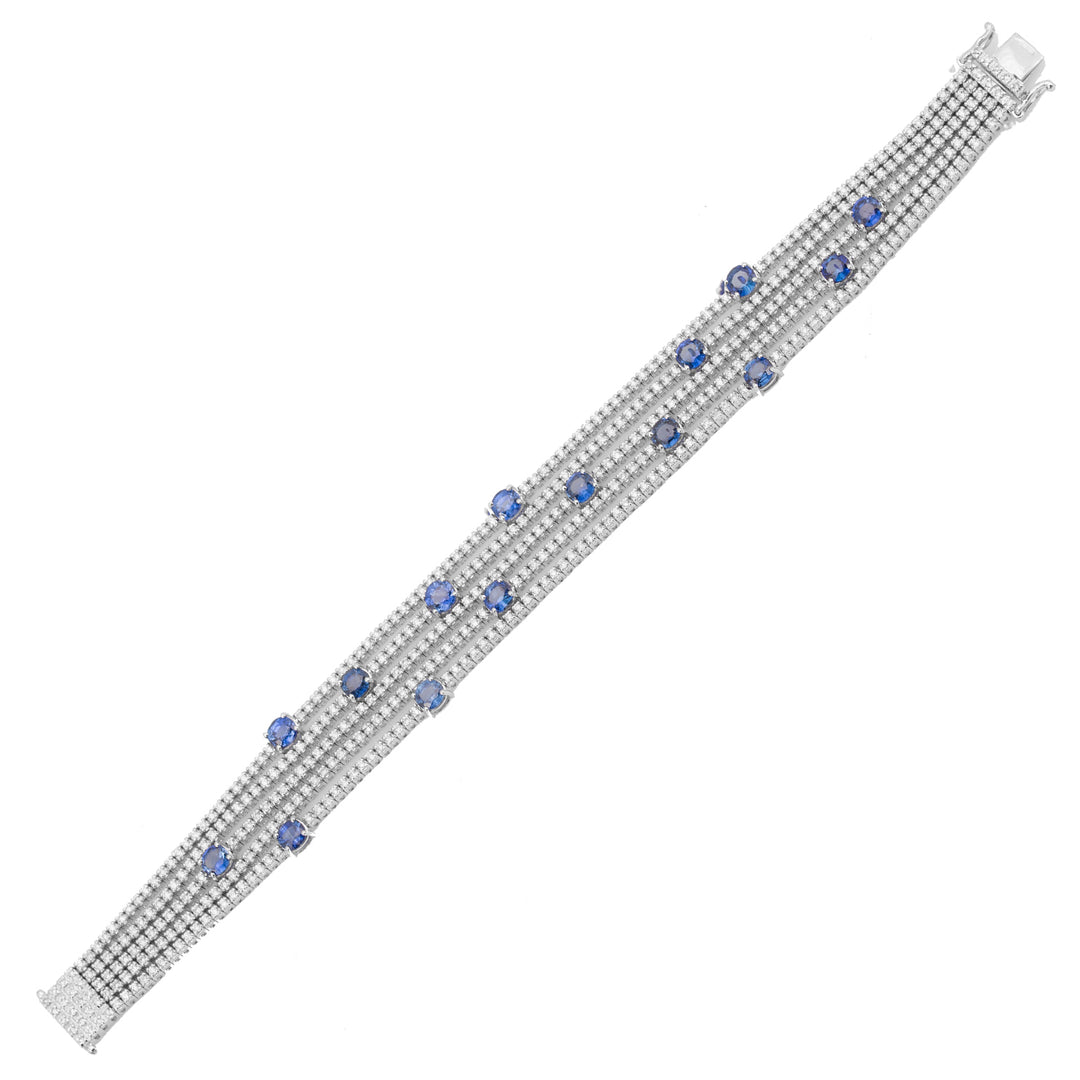 Golay-Armband, 5-reihig, quadratisch, Tennis, weiß, Durchmesser mit SP BRDM118E5-21020110003