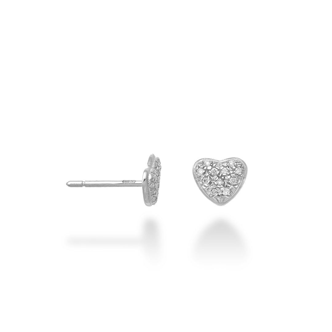 Σκουλαρίκι Mikiko μονό 18k καρδιά 0,05 ct MORMONCUOREO4