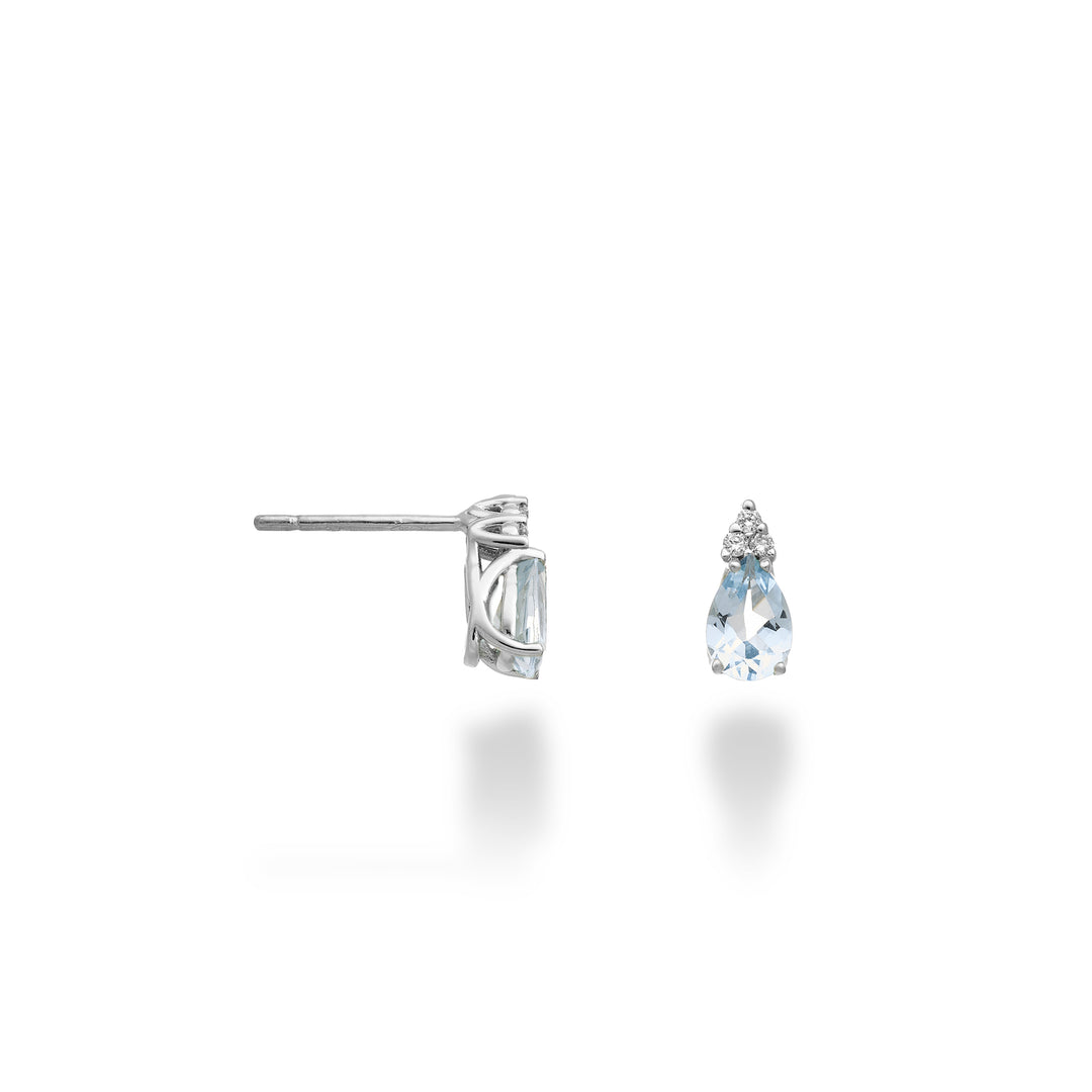 Mikiko nebo 18k akvamarínová kapka 6x4 a tři diamanty MO5173O4AM