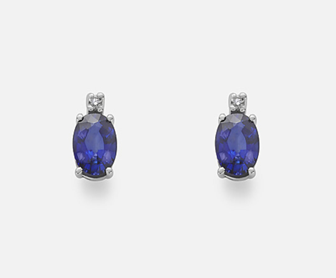 Mikiko or 9k zaffiro n. ovale 6x4 ct.1,04 diam. ct.0,02 MO5023R4ZFN104