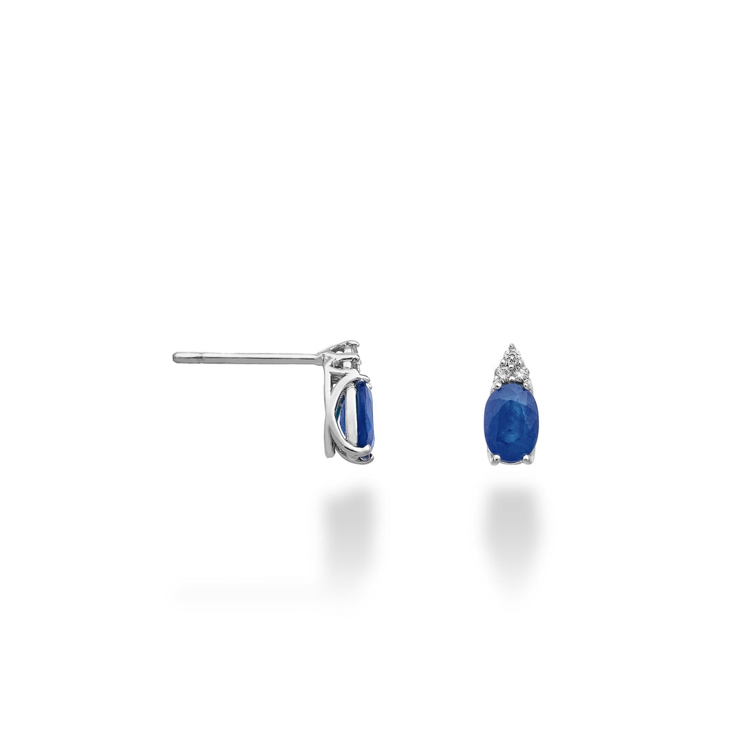 Mikiko or 18k sapphire n. 6x4 oval and three diamonds MO5171O4ZFN104
