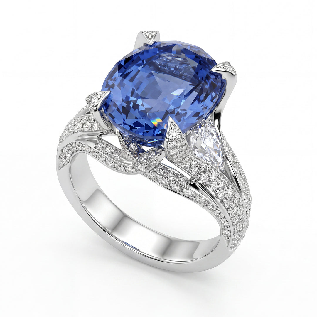 World Diamond Group ring met ovale saffier 10,85 ct APU010WZB-15244110003