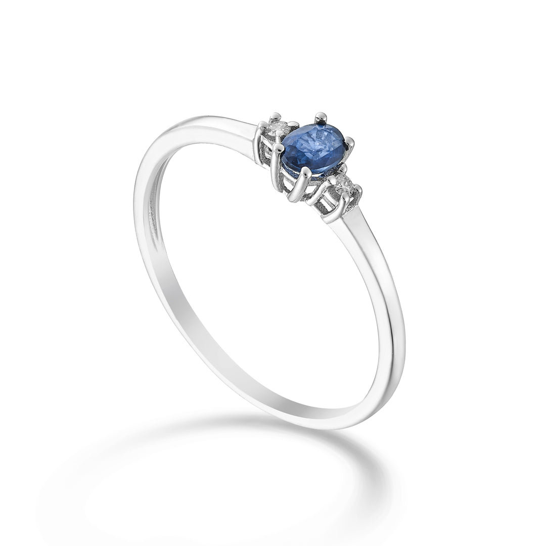 Nihama un zafiro de 9k no. ovalado 4x3 ct.0,20 diam. 0,02 quilates NA5190R4ZFN