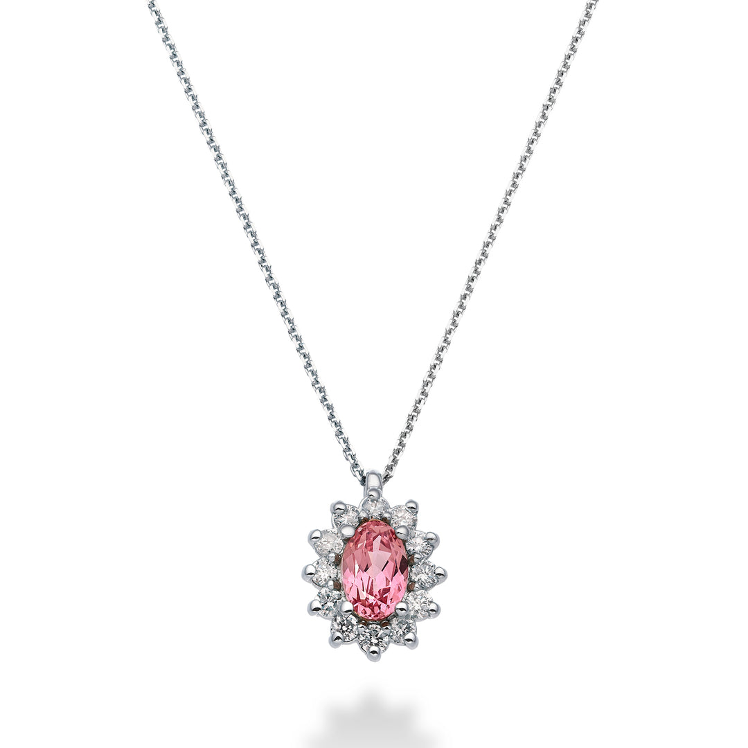 Mikiko cl 18k οβάλ ροζ ζαφείρι 6x4 ct.0,60 διάμ. ct.0.23 MD5047O4ZFRP
