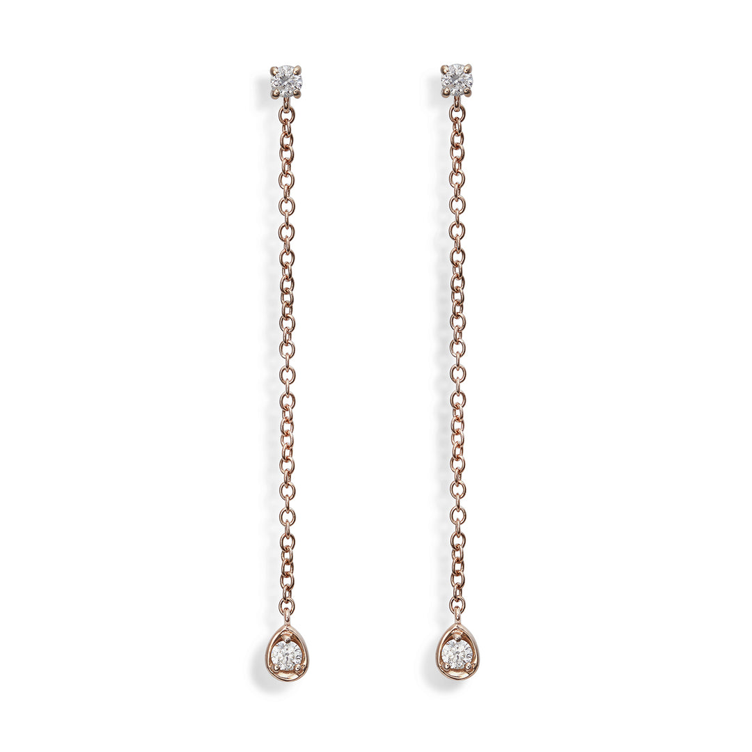 World Diamond Group or 18k 0.20 ct drop bezel chain 4 cm rosé GO5070O3BR020