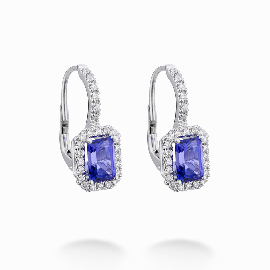 Σκουλαρίκια golay tanzanite oct 8x6, διαμάντια και μοχλός OCL072DITZ4M-23178110052