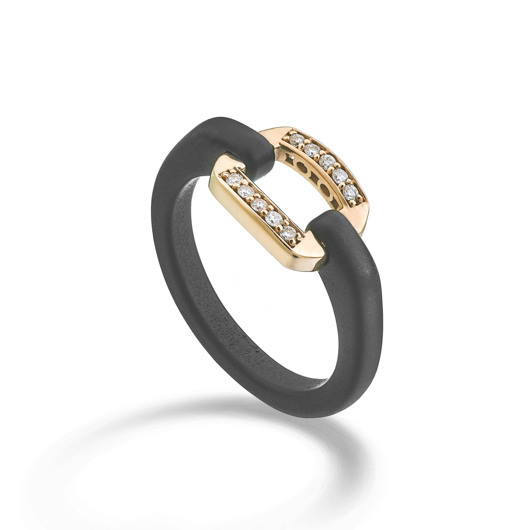Golay-Titanring mit 18-karätigem Roségoldelement, besetzt mit Diamanten GAN029O3DINE-13