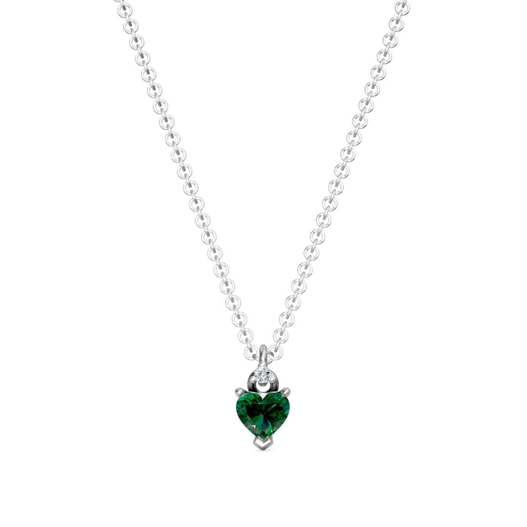 Golay 5x5 hart-smaragdgroene ketting met contraschakel GCL579DSM55-24318110026