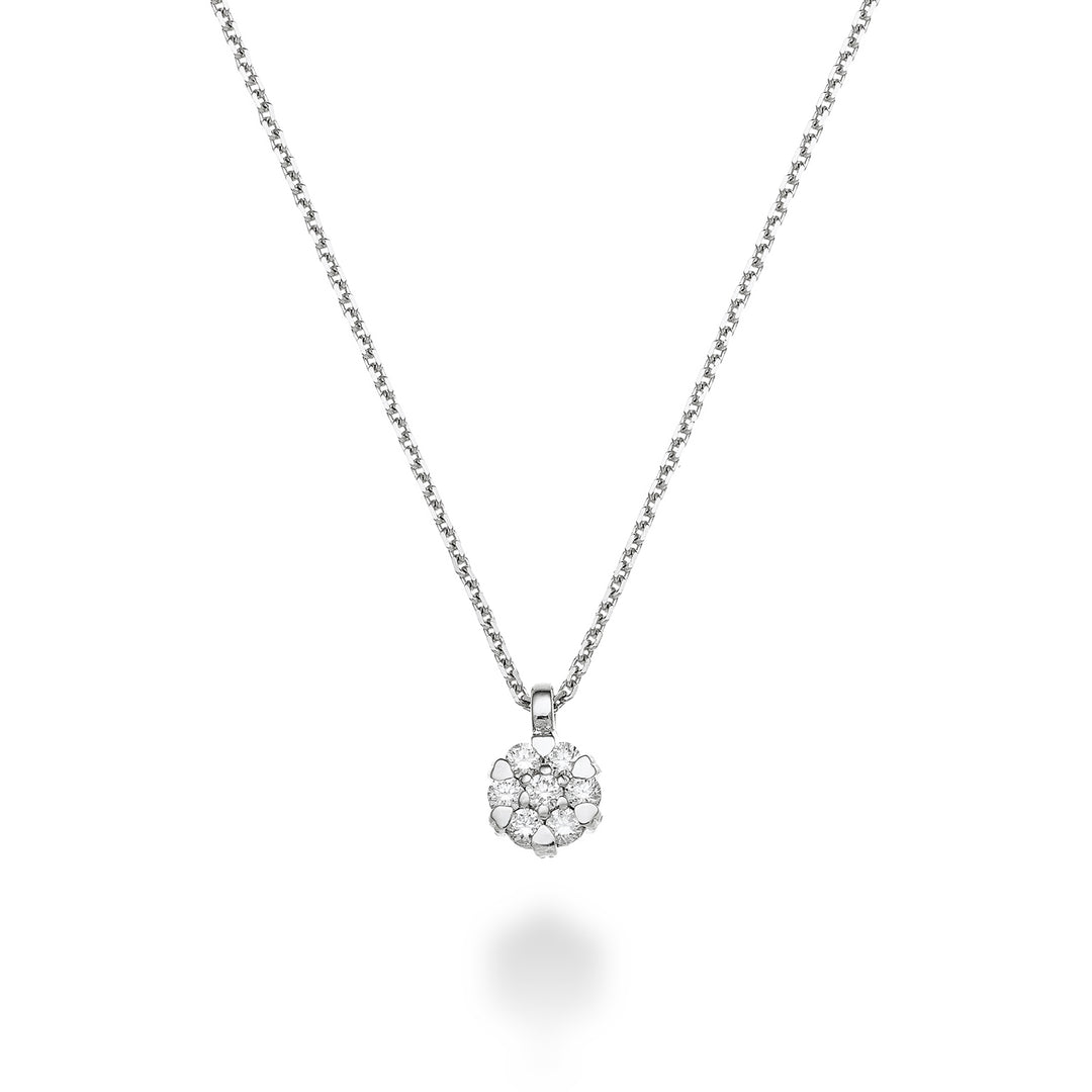 World Diamond Group srdíčkový náhrdelník s přívěskem 7 kamenů celkem ct. 0,18 GM001D020-23018110115