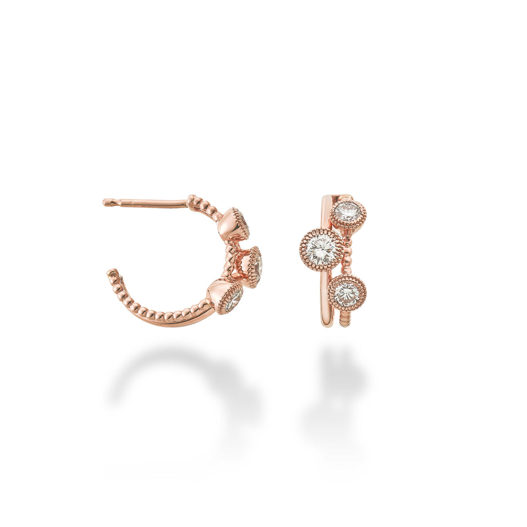 Trilogia escalar Golay ou 18kt ct.0.66 (0,08+0,10+0,15) ouro rosa GOTRS048DIO3