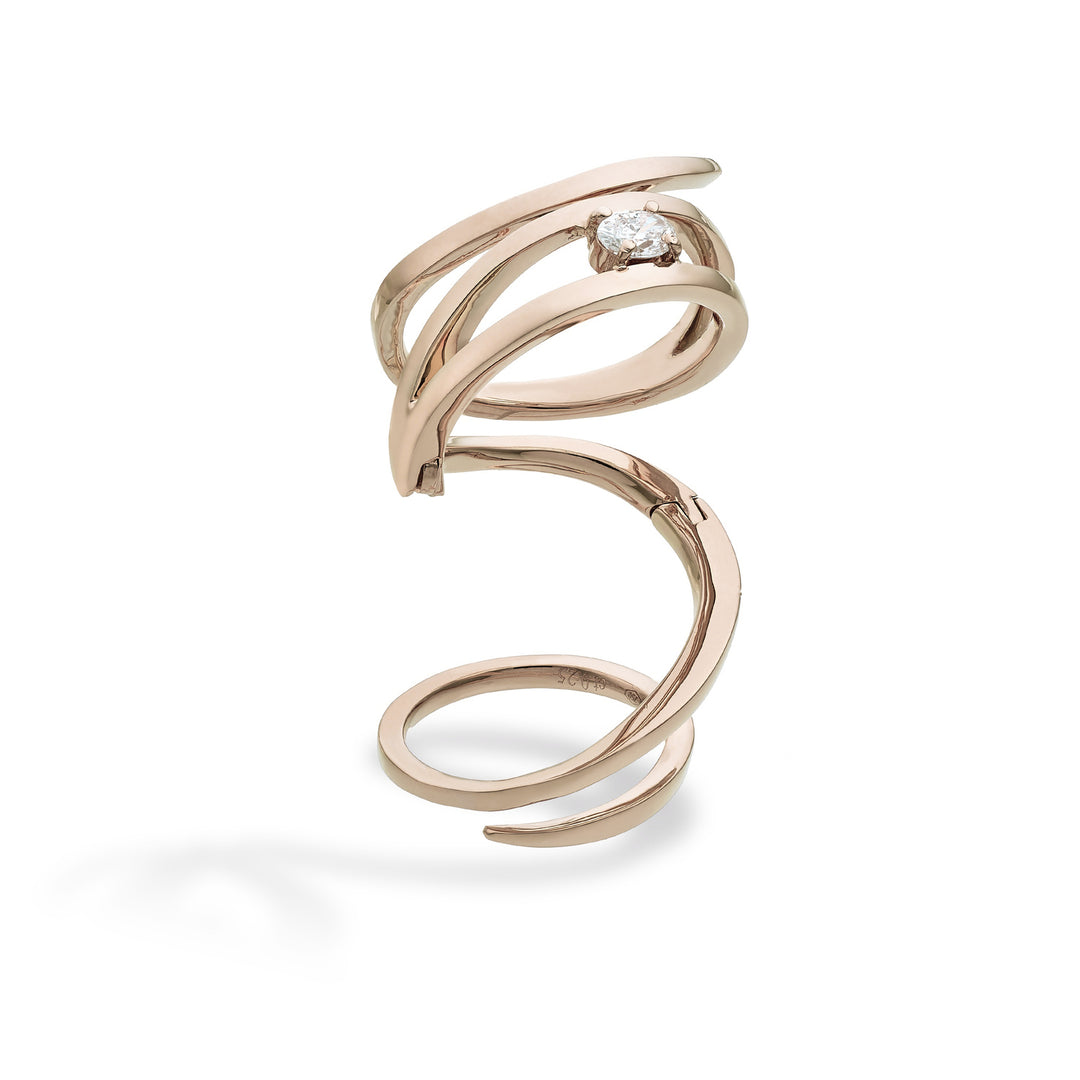 Inel șarpe oval unic cu diamante Golay, roz ASNAKE12DR-26154110095