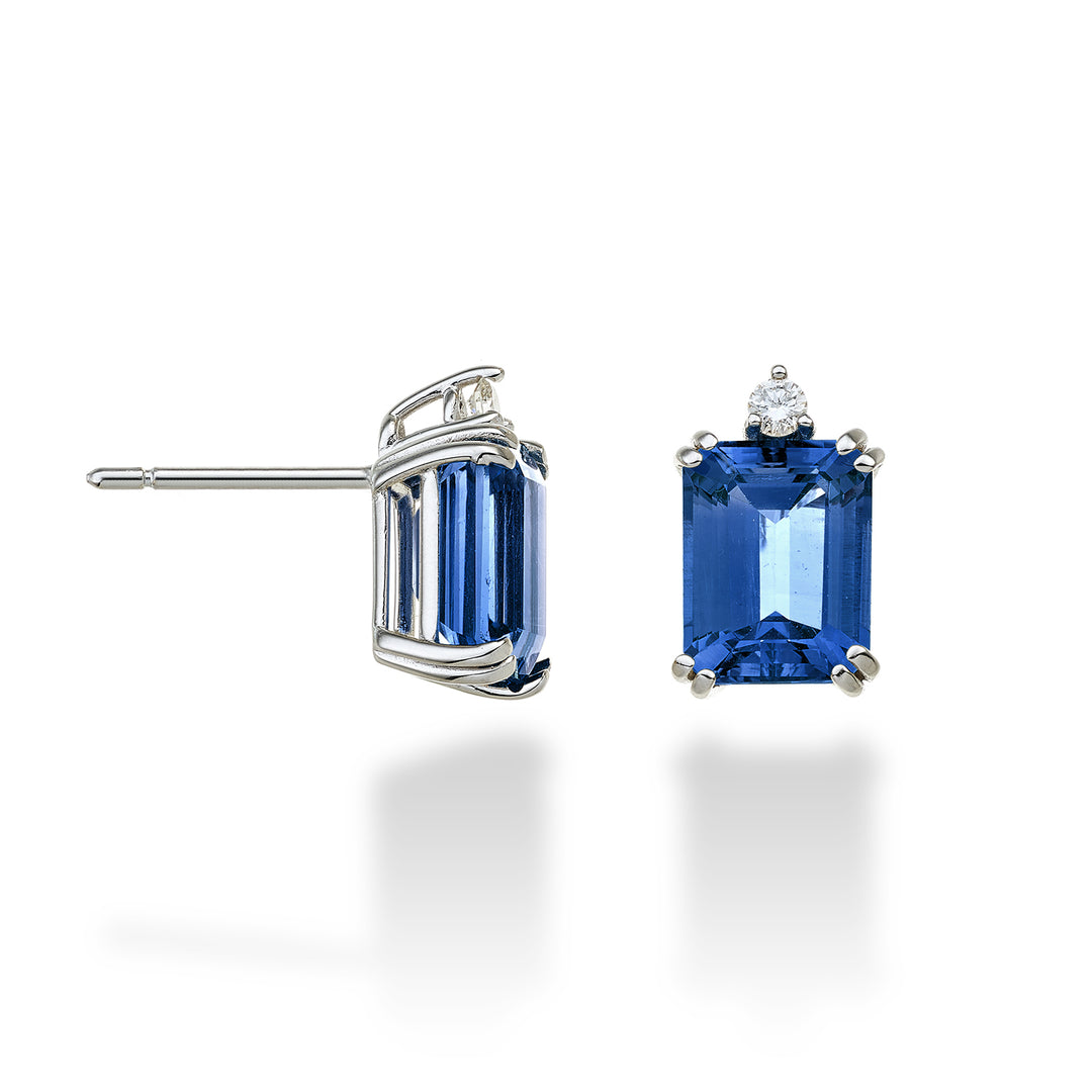 Mikiko o topacio azul Londres octogonal de 18k 7x9 ct.5,30 diam. ct.0,08 MOCL090DITPBL4O4