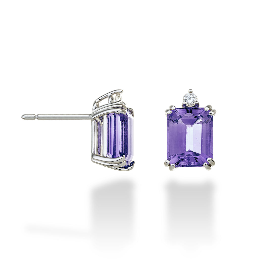 Mikiko ou ametista octogonal 18k 7x9 ct.4,00 diam. ct.0.08 MOCL090DIAMET4O4