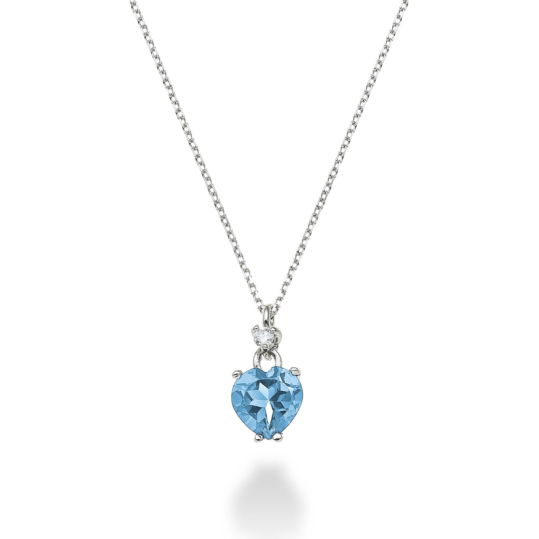 Mikiko cl 18k modrý topaz srdce 6x6 ct.1,00 pr. ct.0,02 MPCL198DITPAZ66O4