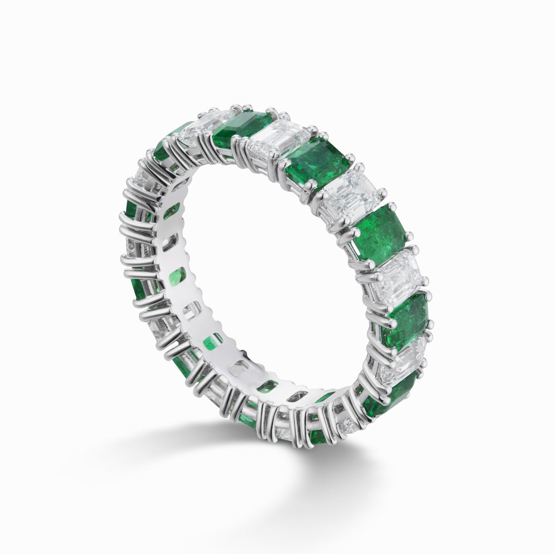 Golay linear gyro finger ring diam size emerald and emeralds AETL075DISM-23213110007