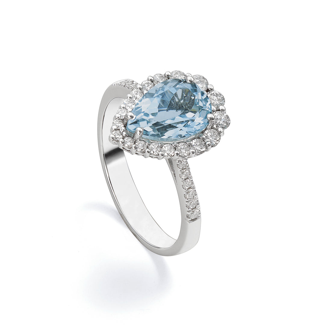 Δαχτυλίδι ακουαμαρίνας World Diamond Group 10x7 cont. και στέλεχος inc ACLC117DIAQ2-22040110129