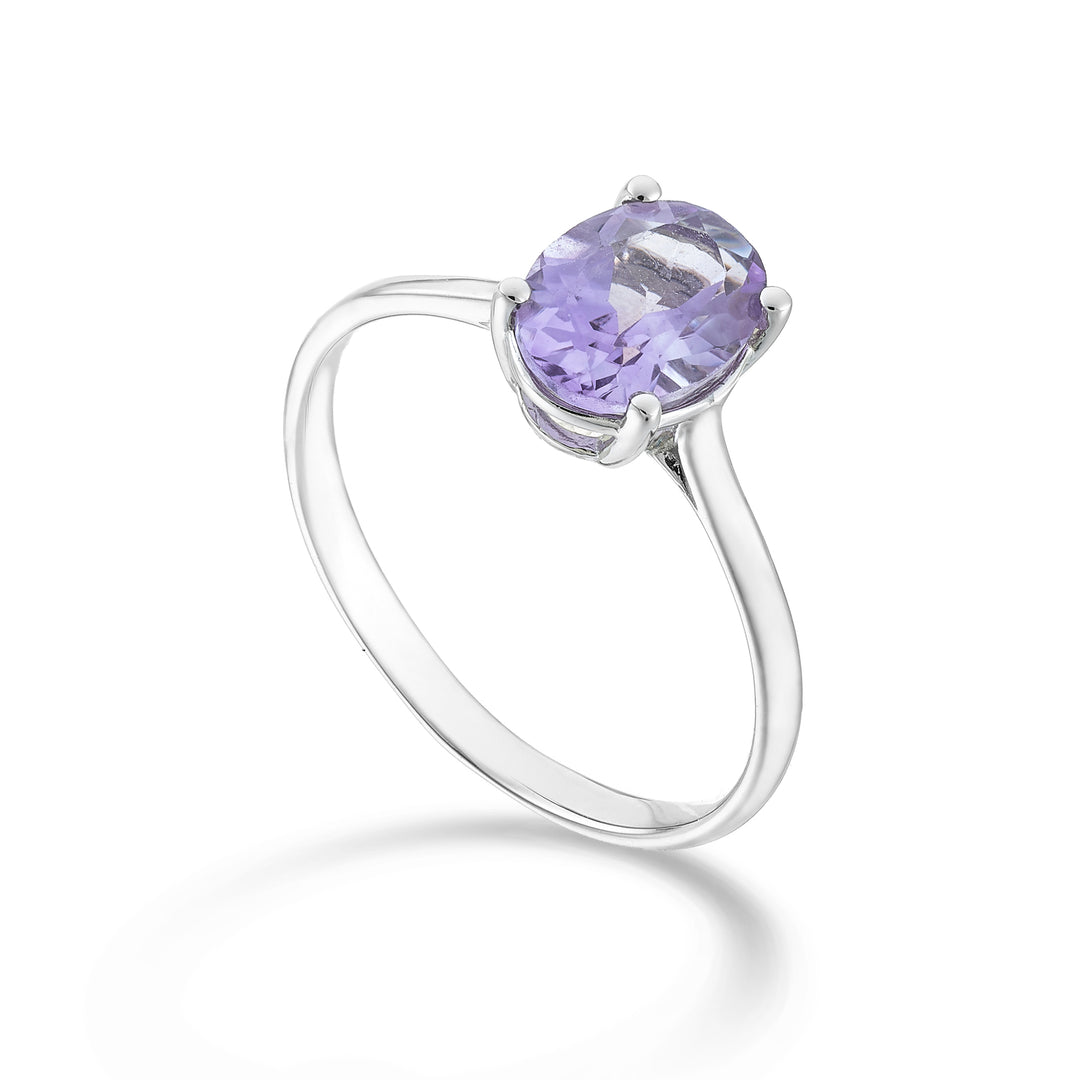 Nihama 18k soikea ametisti 8x6 ct.1,10 NA5172O4AMET