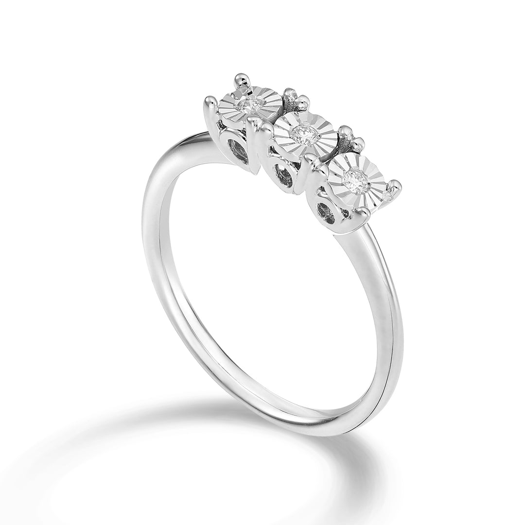 Mikiko uma trilogia linear de 18k 0,05 ct MA5155O4BR005