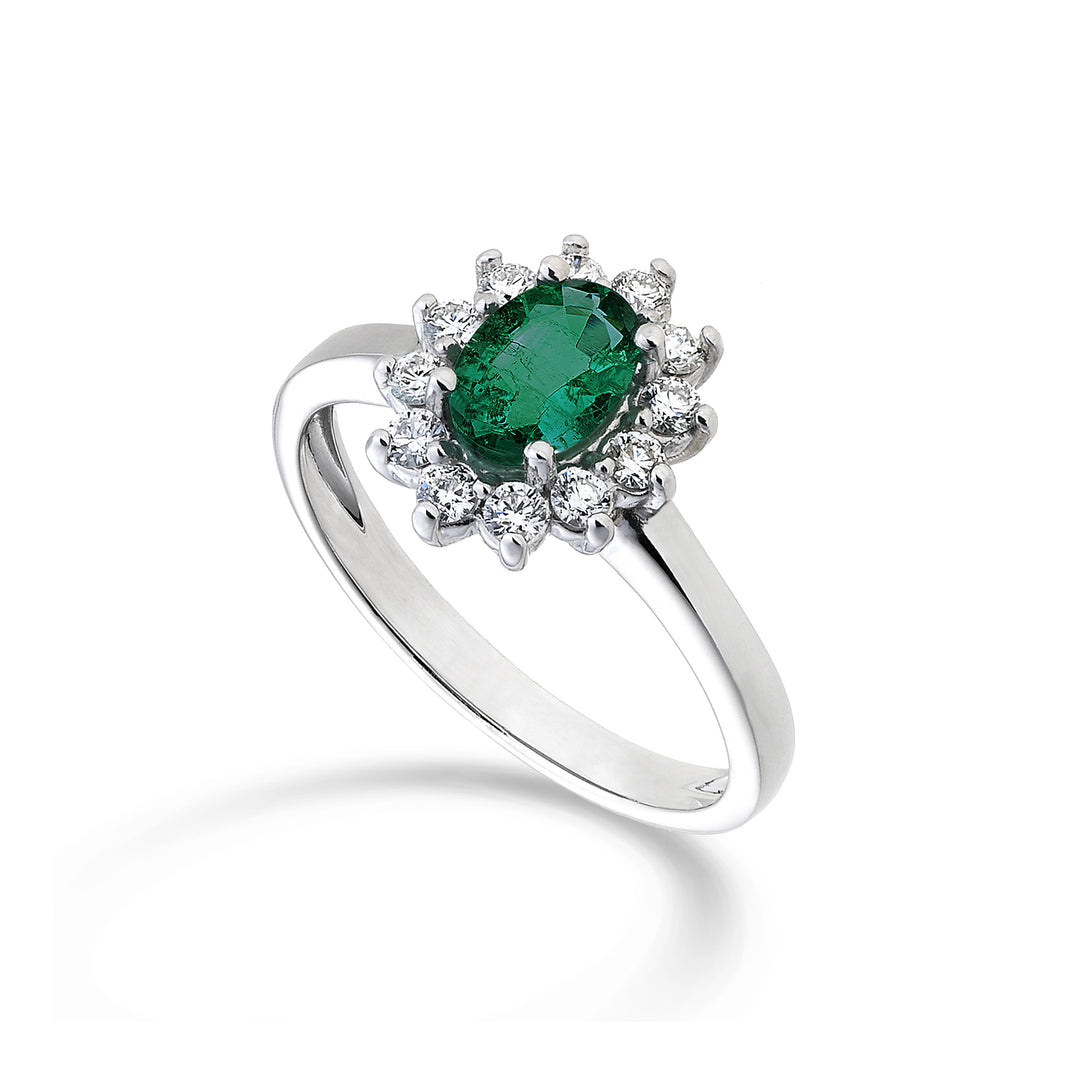 Nihama un smarald de 9k n. oval 7x5 ct.0,69 diam. 0,30 ct NA5094R4SMN069