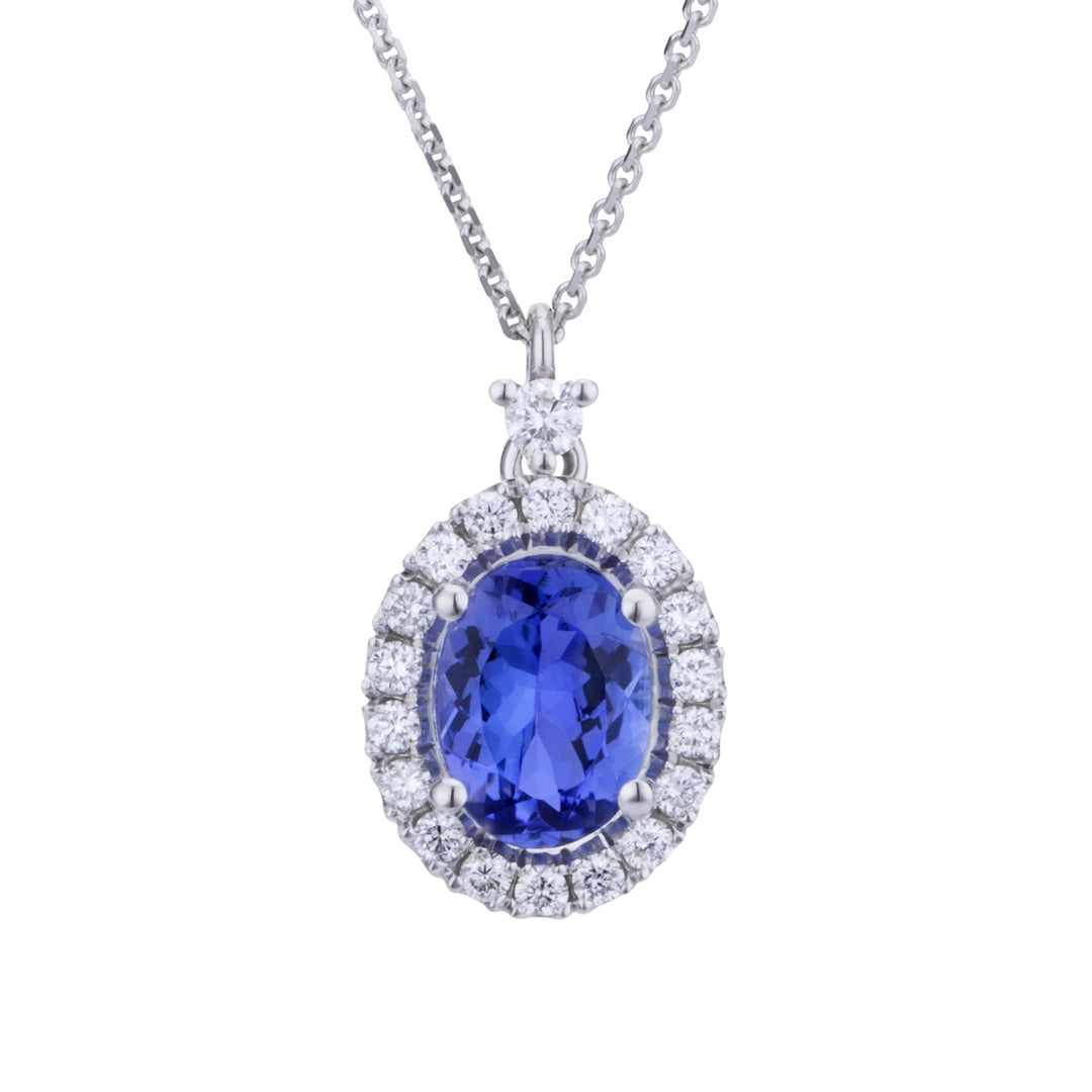 Colar oval Golay de tanzanita 7x5 e contorno de diamante PCL070DITZ3-24030110141