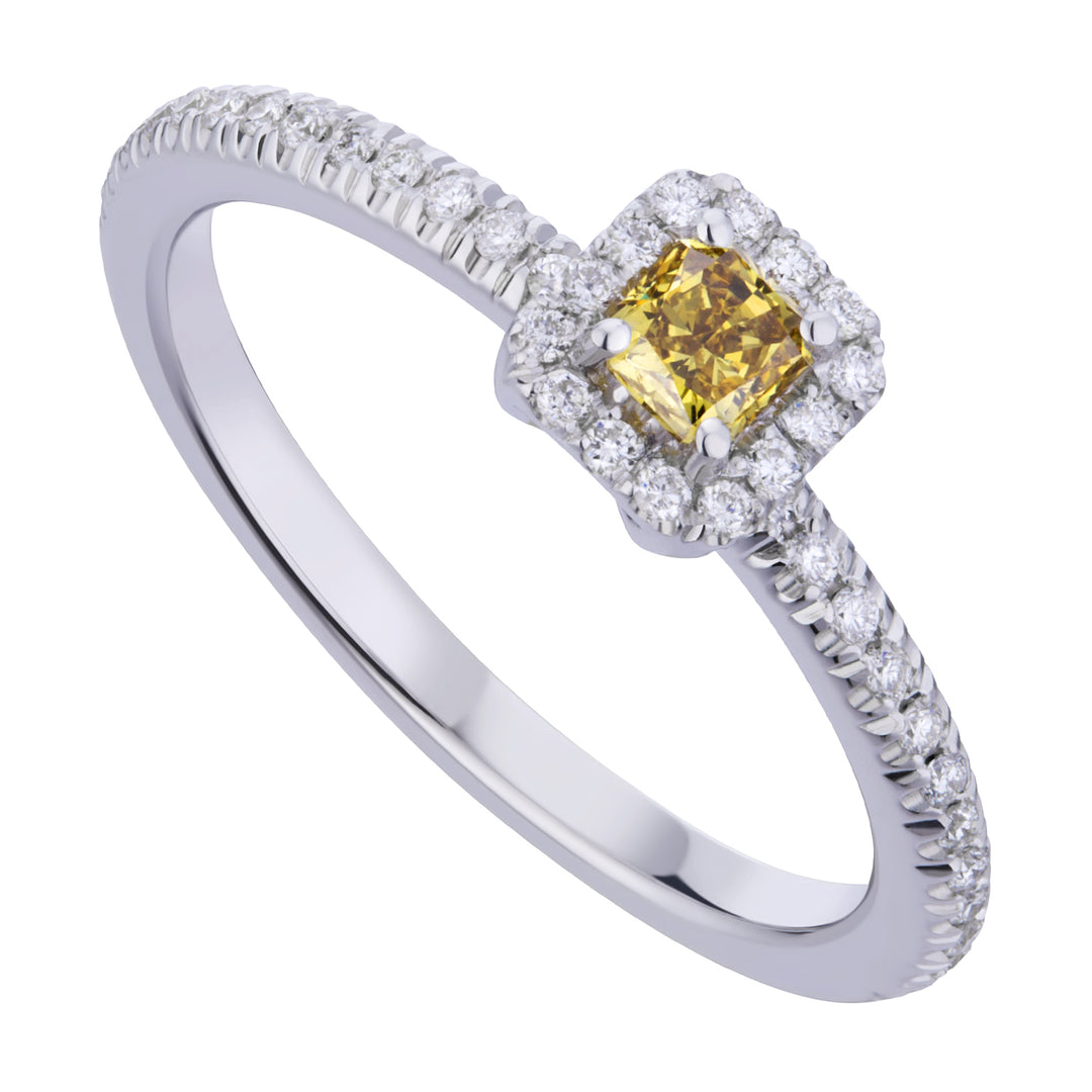 Golay fancy yellow ring with diamonds APU362DIFY-19317110054