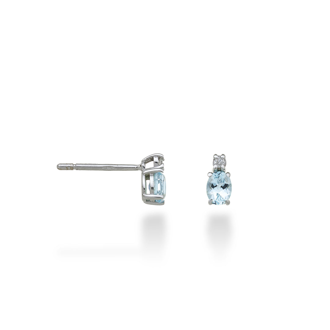 Mikiko ou aigue-marine ovale 9k 4x3 ct.0,28 diam. 0,02 ct MO5162R4AM
