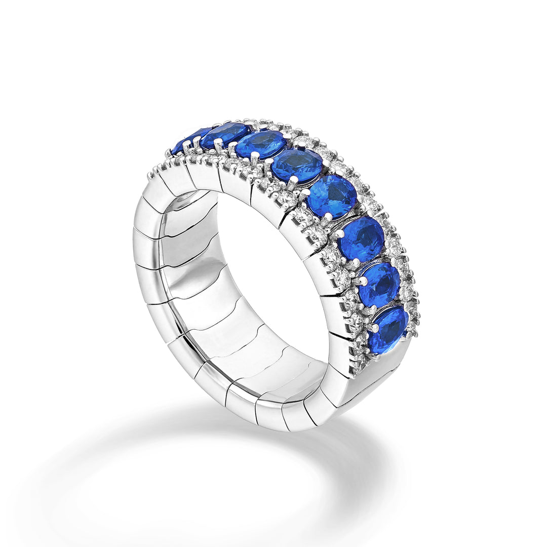 Golay elastischer Riviera-Ring mit 8 ovalen Saphiren 4x3 und Durchmesser ARE447DZB438-25128110108