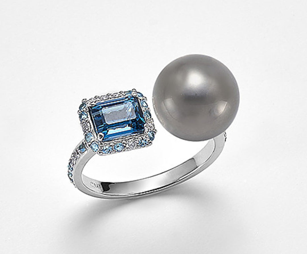 Mikiko en 18k sspb 10/11 ct.0,10 diam, blå topas og London topas MA0771O4SANE100
