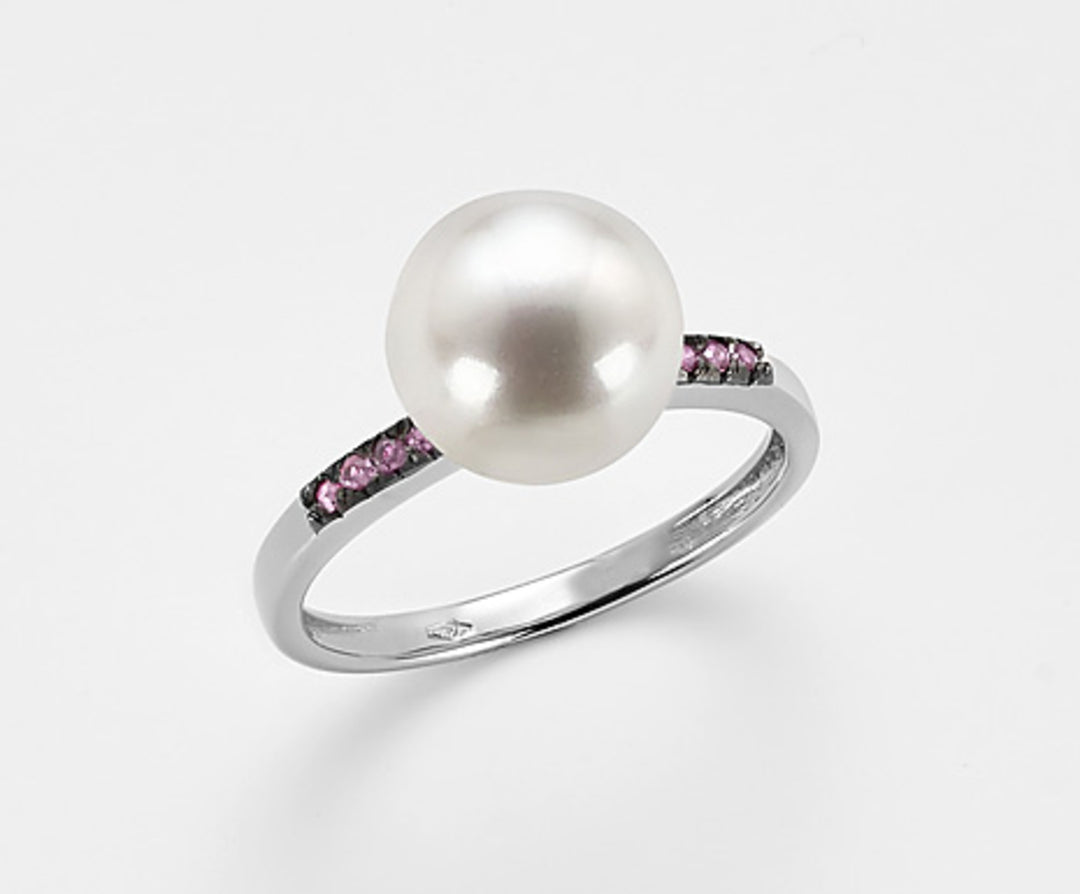 Mikiko an 18k fw 9,5/10 ροζ ζαφείρια 0,06 ct MA0798O7ZAFFROSA