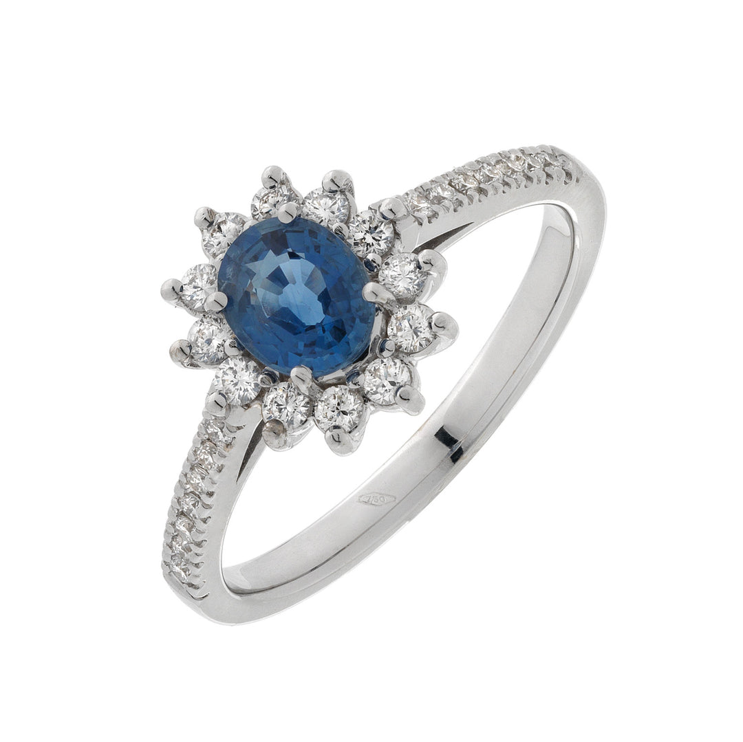 Anel oval de safira Golay 6x4 cont. e diamantes na haste ACLC020WDIZB-16236110248
