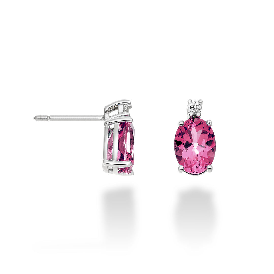 Mikiko eller 18k oval rosa topas 8x6 ct.2,80 diam. ct.0.05 MO5025O4TPPK