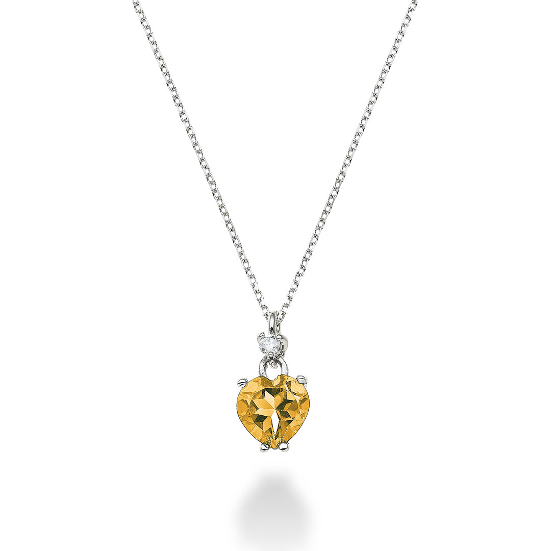 Mikiko cl 18k κιτρίνη καρδιά 6x6 ct.0,60 διάμ. ct.0,02 MPCL198DICITR66O4
