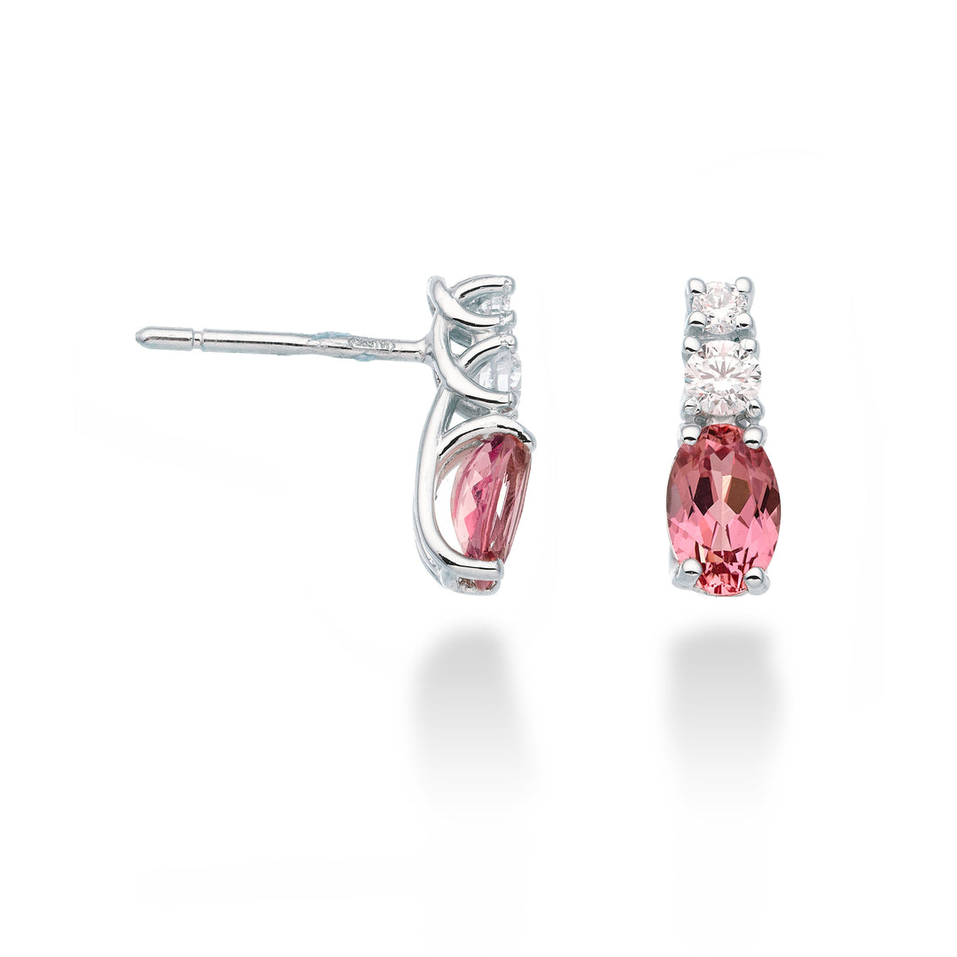 Nihama oder 18 Karat ovaler rosafarbener Saphir, 6 x 4 ct. 1,20 dia ct. 0,20 NO5035O4ZFRP
