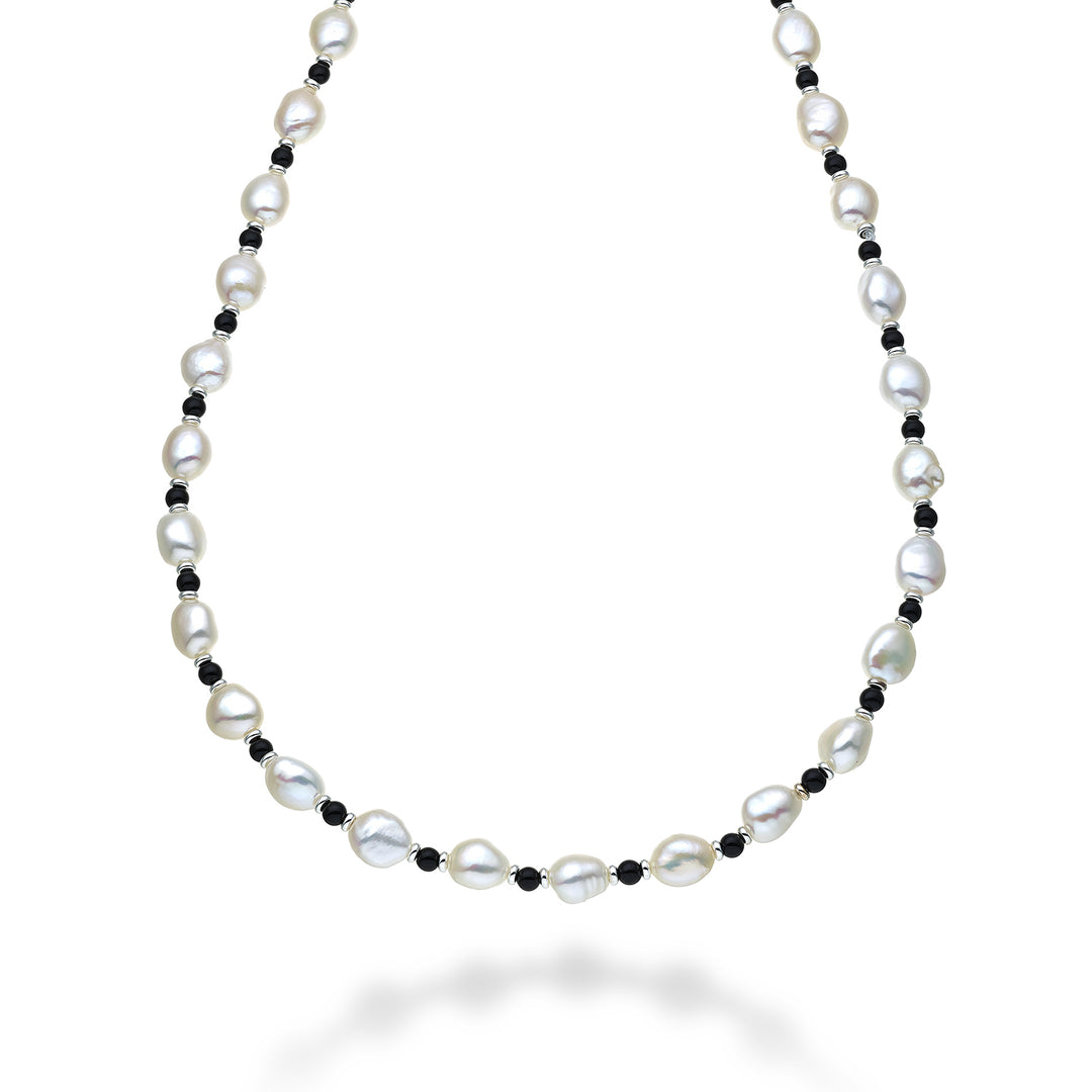 Nihama cl ag925 fw bar 9/10 fekete ónix agglomerátum 4mm 45 cm NC7132A4ONICE