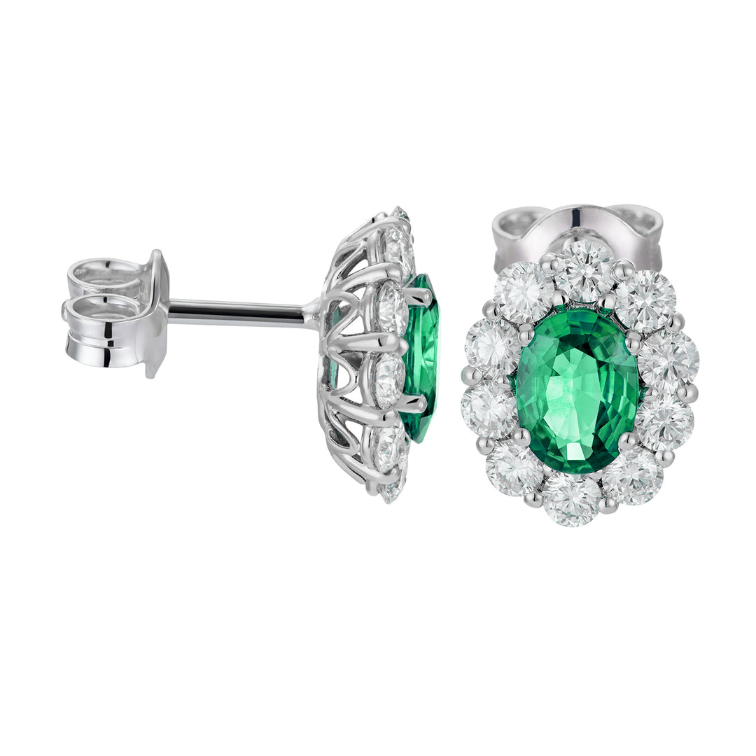 Cercei ovali cu smarald și diamante Golay 7x5 OCL045DISM-25317110141