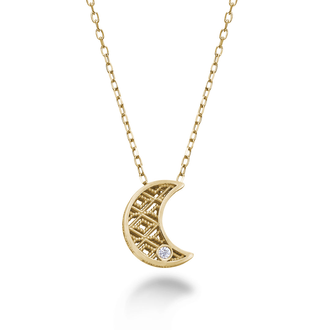 Mikiko cl 18k yellow gold moon diam. ct.0.01 MDLUNAO1