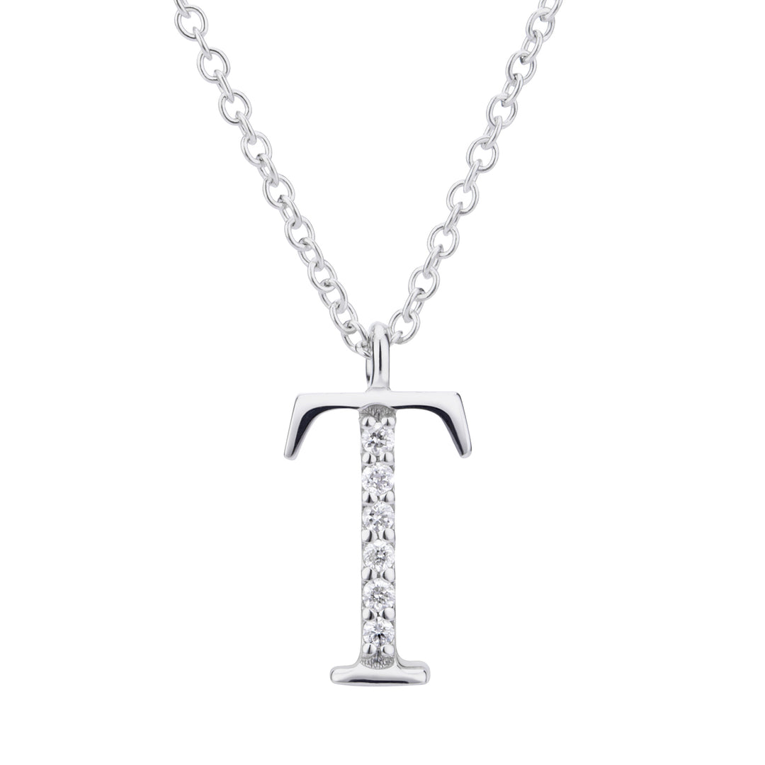 Golay cl 18k letra t grande diam. 0,03 quilates de ouro rosa GDGFTO3