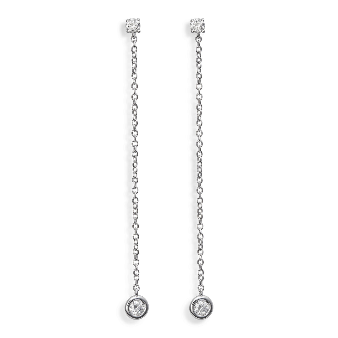 World Diamond Group ou corrente de moldura redonda 18k ct.0.34 5,5 cm branco GO5073O4BR034