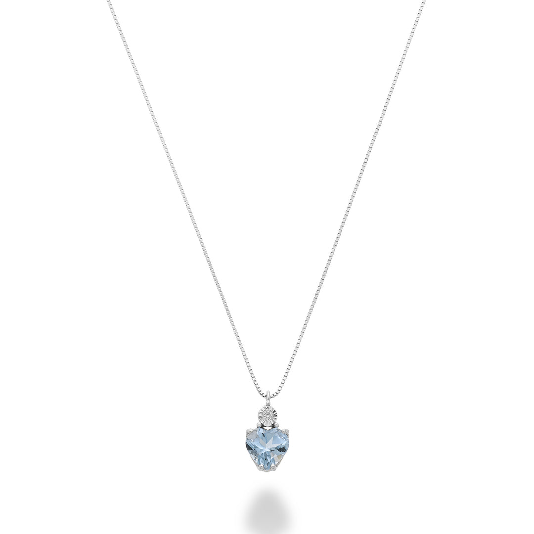 Mikiko cl 9k Aquamarin Herz 5x5 mit Diamant MD5195R4AM