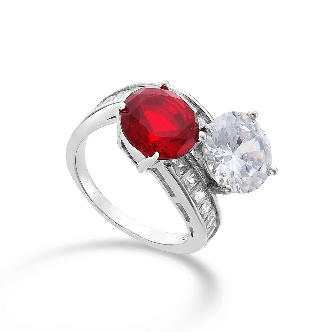 Mikiko ένα ag925 πολύτιμο swarovski λευκό και κόκκινο MA7191A4RED00