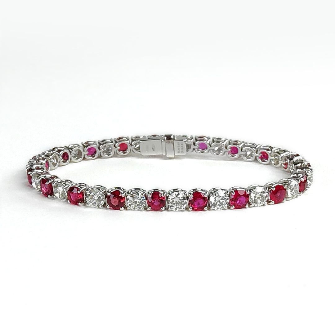 Fio de tênis Golay com diam e rubis pedra 0,30 ct aproximadamente BTF437DRU30-175-24103110110