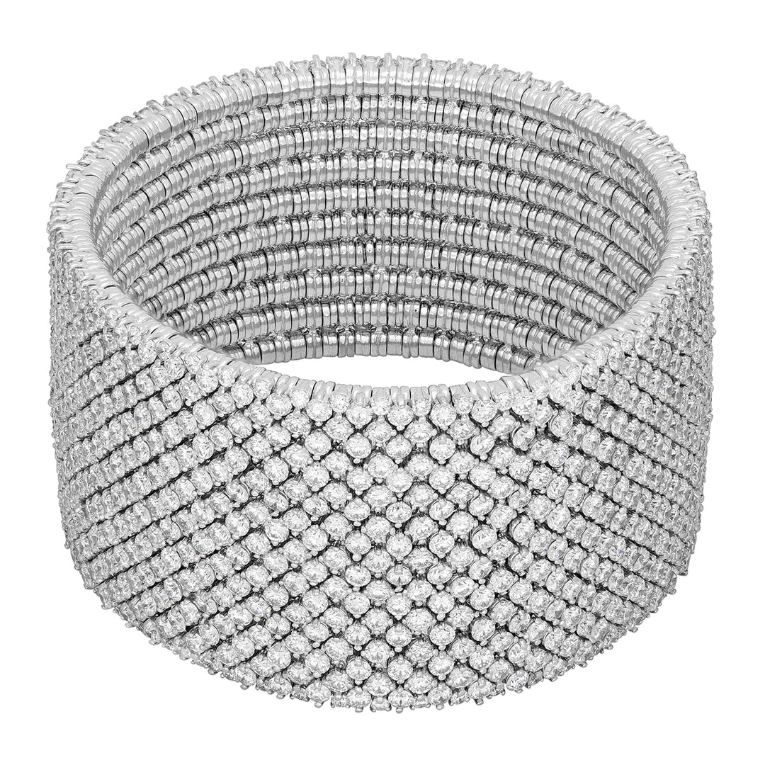Bracelet élastique pavé World Diamond Group, large bande BDS031DDI-16207000022